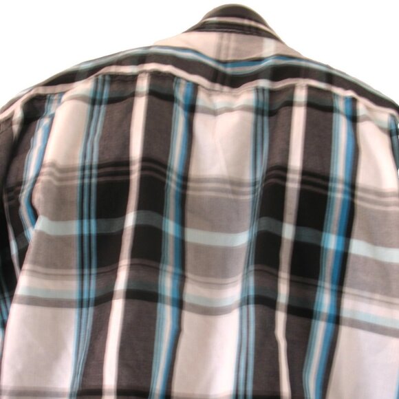 AIRWALK Western Short Sleeve Blue plaid, with Buttons Shirt Men's Size Large - Picture 10 of 11
